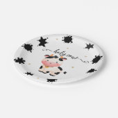 Boho Kuh Gender Neutral Baby Dusche Pappteller (Schrägansicht)