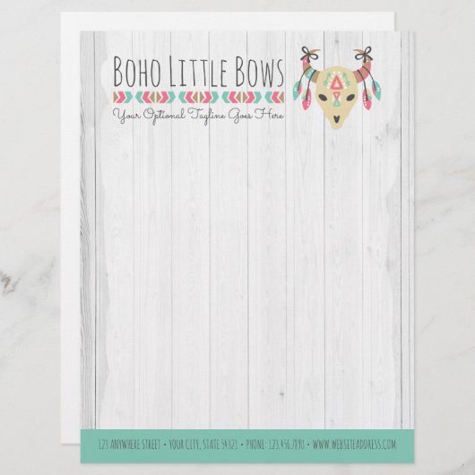 Boho Kuh-Schädel mit den Bögen niedlich u. Briefbogen (Vorne/Hinten)