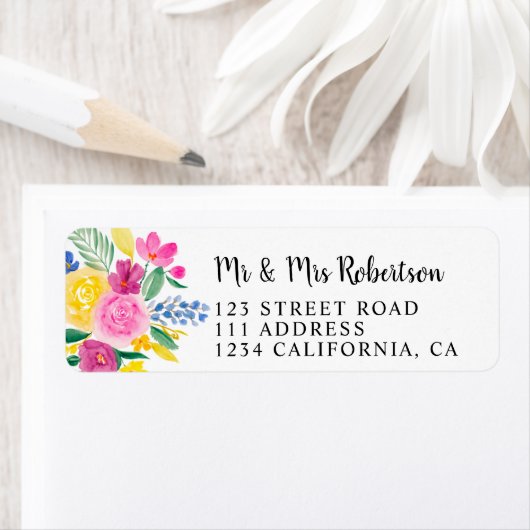 Boho kühn Frühling rosa gelbe Blumen schick Hochze (Insitu)