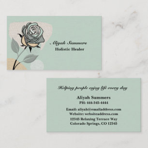 Boho-künstlerische Rose meditative Visitenkarte
