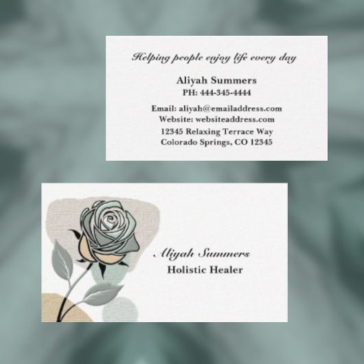 Boho-künstlerische Rose meditative Visitenkarte