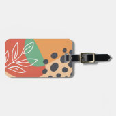 Boho Kunstwerk, Blumenstrauß Kunst, bunte Formen Gepäckanhänger (Vorderseite horizontal)