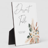 Boho Kupfer Pampas & Beige Blumentisch Fotoplatte (Seite)