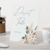 Boho Kupfer Pampas & Beige Blumentisch Sockelschild (In SItu)