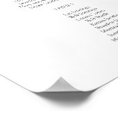 Boho Kupfer Pampas Floral Event Seekarte -9 Poster (Ecke)