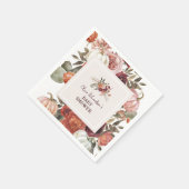 Boho-Kürbis-Blumen-Baby-Shower im Herbst Serviette (Ecke)