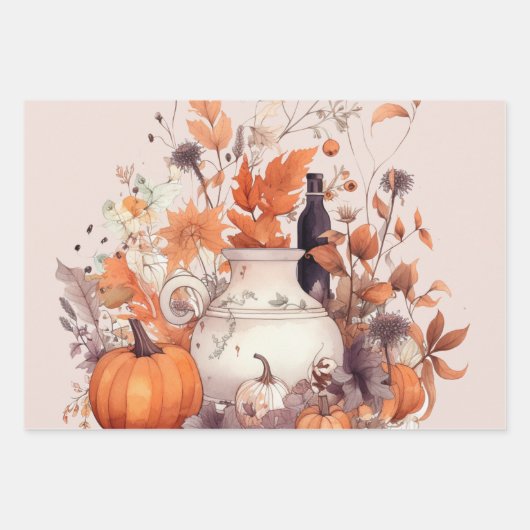 Boho Kürbis Fall Geschenkpapier Set (Vorderseite 3)
