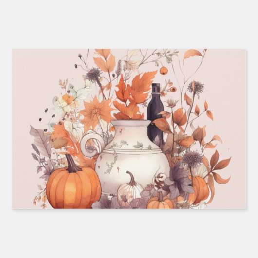Boho Kürbis Fall Geschenkpapier Set (Vorderseite 2)