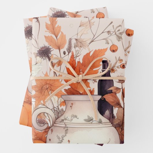 Boho Kürbis Fall Geschenkpapier Set (Beispiel)