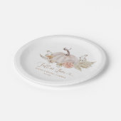 Boho Kürbis Fall in Liebe Brautparty Pappteller (Schrägansicht)