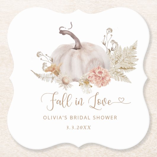 Boho Kürbis Fall in Liebe Brautparty Untersetzer (Vorderseite)