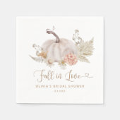 Boho Kürbis fällt in Liebe Serviette (Vorderseite)