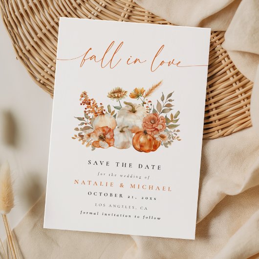 Boho-Kürbis-Herbst-Hochzeit Save The Date