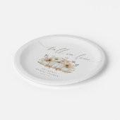 Boho-Kürbis-Herbstliebe-Brautparty Pappteller (Schrägansicht)
