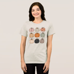 Boho-Kürbisernte Süßer Vintage-Kürbis Tri-Blend Shirt