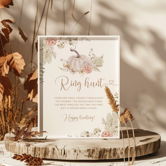 Boho Kürbisring Jagd Brautparty Poster