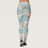 Boho-Küsten-Muschel-Muster Leggings (Rückseite)