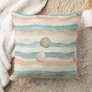 Boho-Küsten-Muschelwellen-Muster (5) Kissen