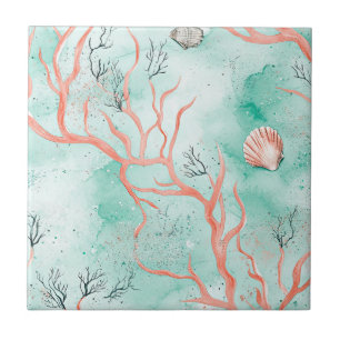 Boho-Küsten-Muster mit Muscheln Fliese