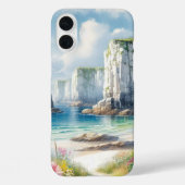 Boho-Küstenklippen-Wildblumen-Strandkunst Case-Mate iPhone Hülle (Rückseite)