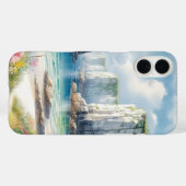 Boho-Küstenklippen-Wildblumen-Strandkunst Case-Mate iPhone Hülle (Rückseite (Horizontal))