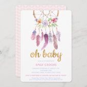 Boho laden schicke Traumfänger-Babyparty ein Einladung (Vorne/Hinten)