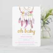 Boho laden schicke Traumfänger-Babyparty ein Einladung (Stehend Vorderseite)