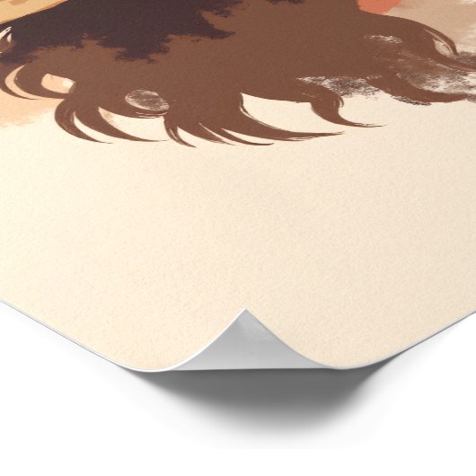 Boho lady mit Woven Hat Wall Art Poster (Ecke)