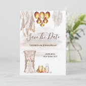 Boho-Land-Makramee-Lichterkette Feder-Laterne Save The Date (Stehend Vorderseite)