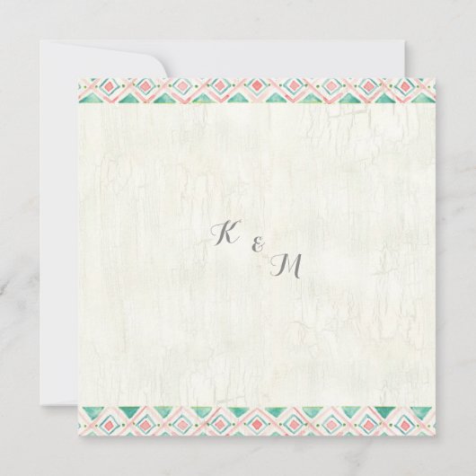 BOHO Land Rustikale Blütentierpfanne Schädelknoche Einladung (Rückseite)