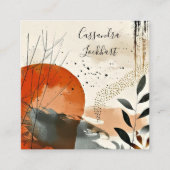 Boho Landscape Abstrakter QR-Code Calling Card Telefonnummerkarte (Vorderseite)