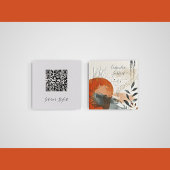 Boho Landscape Abstrakter QR-Code Calling Card Telefonnummerkarte