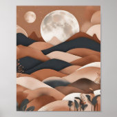 Boho Landscape Moon Poster (Vorne)