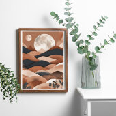 Boho Landscape Moon Poster