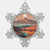 Boho landscape  schneeflocken Zinn-Ornament (Vorderseite)