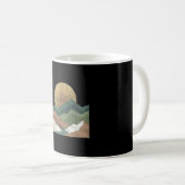 Boho-Landschaft Berge geometrische Sonne abstrakt Kaffeetasse (VorderseiteRechts)