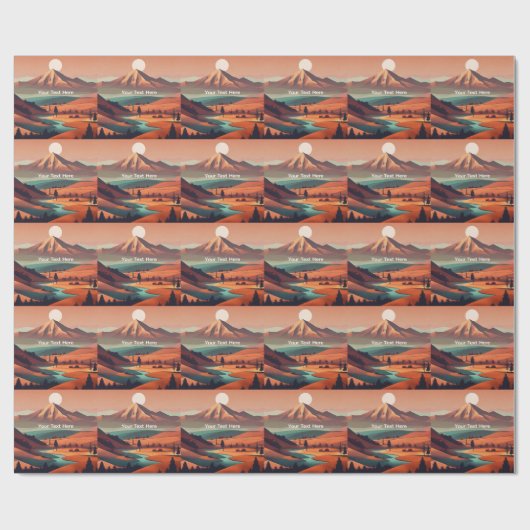 Boho-Landschaft Geschenkpapier (Flach)