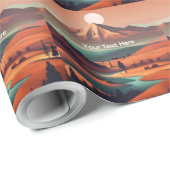 Boho-Landschaft Geschenkpapier (Rolleneckpunkt)