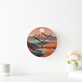 Boho-Landschaft Runde Wanduhr (Zuhause)