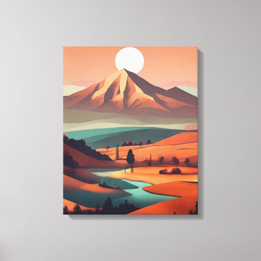 Boho landschaft - Stretchierte Canvas Print (Quad) Leinwanddruck (Vorderseite)