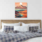 Boho landschaft - Stretchierte Canvas Print (Quad) Leinwanddruck (Insitu (Schlafzimmer))