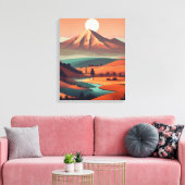 Boho landschaft - Stretchierte Canvas Print (Quad) Leinwanddruck (Insitu (Wohnzimmer))