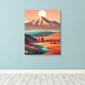 Boho landschaft - Stretchierte Canvas Print (Quad) Leinwanddruck (Insitu (Holzboden))