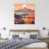 Boho landschaft - Stretchierte Canvas Print (Quad) Leinwanddruck (Insitu (Schlafzimmer))