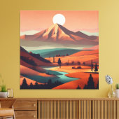 Boho landschaft - Stretchierte Canvas Print (Quad) Leinwanddruck (Insitu (Wohnzimmer))