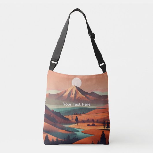 Boho-Landschaft Tragetaschen Mit Langen Trägern (Vorderseite)