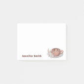 Boho Latte mit Personalisierten Blume Post-it Klebezettel (Vorderseite)