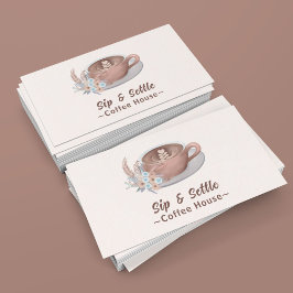 Boho Latte mit Personalisierten Blume Visitenkarte