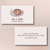 Boho Latte mit Personalisierten Blume Visitenkarte
