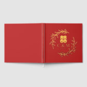 Boho-Laub-Kranz Doppelfröhlichkeit Chinesische Hoc Gästebuch (Voll)